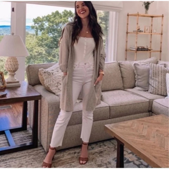 Donni. | Ribbed Lightweight Sandwash Cardigan Sweater, One Size Fits All - Picture 2 of 8